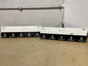 lot 318 image: LOT OF 2 Brightroom Modern Octopus 5 Rail Nickel Hooks Black  Wall Mounted Decorative Hook Rack, Coat Rack, 22.5 Length