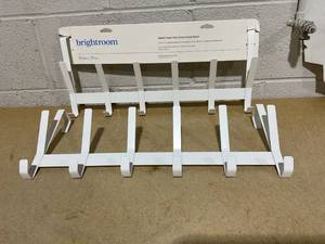 lot 319 image: LOT OF 2 Brightroom Large Over the Door Hook 6 Hooks Matte White