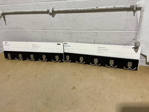 lot 321 image: LOT OF 2 Brightroom Modern Octopus 5 Rail Nickel Hooks Black  Wall Mounted Decorative Hook Rack, Coat Rack, 22.5 Length