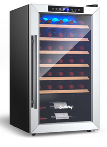 lot 84 image: Costway 20 Inch Cooler Refrigerator for 33 Bottles with Tempered Glass Door JV10091US-SL