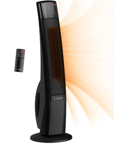 lot 91 image: Lasko 32 Digital Ceramic Tower Heater with Remote (black, model CT30796)