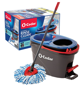 lot 225 image: O-Cedar RinseClean Spin Mop and Bucket System, Clean with Clean Water, Removes 99% of Bacteria