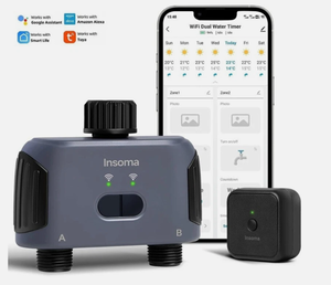 lot 105 image: Insoma Smart Automatic Water Timers Hube 2-Outlet Irrigation Watering System Sprinkler Timers (Used)