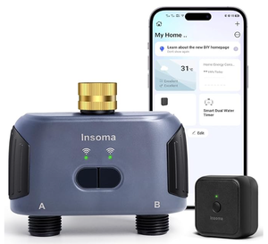 lot 113 image: Insoma 2 Zones WiFi Water Timer Brass Inlet, Sprinkler Timer for Garden Hose, APP Remote Control WiFi Hose Timers with Gateway, Voice Control with Alexa, Rain Delay and Manual Mode for Yard Lawn Watering