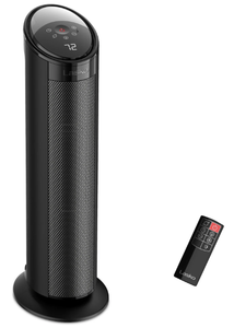 lot 238 image: Lasko 22 Ceramic Tower Space Heater with Remote (black, model CT22495)