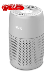 lot 363 image: Levoit Core Mini-P 3-Stage Filter Air Purifier with Aromatherapy, Ideal for Rooms up to 255 sq ft, Gray