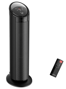 lot 411 image: Lasko 22 Ceramic Tower Space Heater with Remote (black, model CT22495)