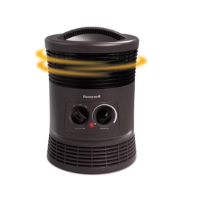 lot 417 image: Honeywell HHF360B 1500W 360 Surround Indoor Heater Black Portable Space Heater for Bedroom, ETL Listed, Fan Driven