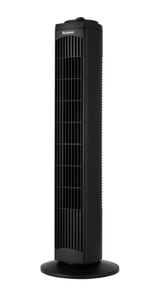 lot 423 image: Holmes 29� Manual Tower Fan with CleanBreeze Removable Grill, 3 Speeds, and 85° Oscillation, Black