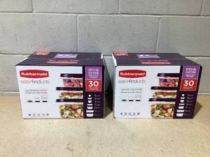 lot 100 image: LOT OF 2 Rubbermaid easyfindlids Special Edition 30 Piece Sets