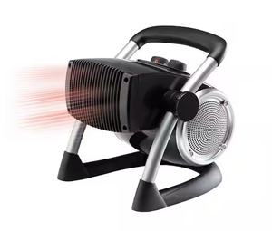 lot 368 image: Lasko 1500W 11.75 in. Black Electric Utility Ceramic Space Heater with Pivoting Head, 2 Heat Settings and Fan Only Mode