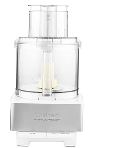 lot 165 image: Cuisinart Food Processor 14-Cup Vegetable Chopper for Mincing, Dicing, Shredding, Puree & Kneading Dough, White Stainless (Used, Missing Shredding & Slicing Disk)