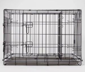lot 385 image: Boots & Barkley Wire 2 Door Collapsible Dog Crate - L - Black 36 Inches (L), 25 Inches (H) x 23 Inches (W)