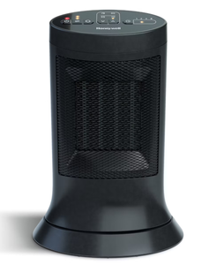lot 437 image: Honeywell Digital Ceramic Compact Tower Heater Black Indoor Space Heater, Programmable Thermostat, 1500W, Electric