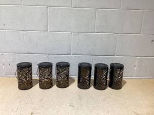 lot 156 image: LOT OF 6 Metal Solar Lanterns