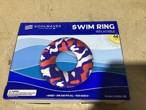 lot 279 image: KOOLWAVES Inflatable Swim Ring 46X46X13 Ages 8 New in Box