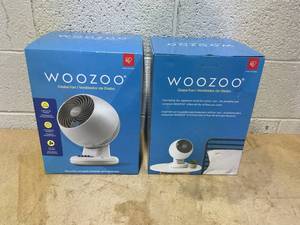 lot 442 image: LOT OF 2 Woozoo Compact Personal Oscillating Fan White