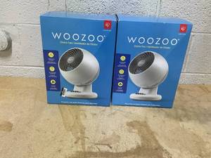lot 446 image: LOT OF 2 Woozoo Compact Personal Oscillating Fan White