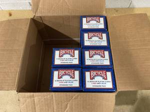 lot 265 image: LOT OF 6 Bicycle Standard Playing Cards - 12 pks (72 Decks Total)