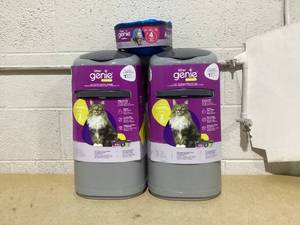lot 378 image: LOT OF 3 Litter Genie Disposal Systems With 1 Refill