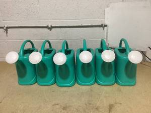 lot 395 image: LOT OF 6 Pastic Watering Cans