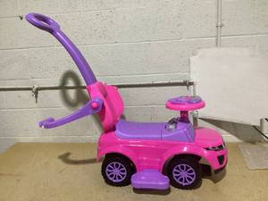 lot 396 image: Aosom - 2 In 1 Push Cars for Toddlers, Push Car, Stroller Sliding Car, Horn, Music, Light Function, Secure Bar, 1-3 Years (Missing 1 Handle, Missing Hardware)