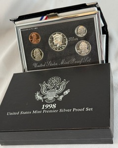 lot 33 image: 1998 Premier Silver Proof Set - original package with COA