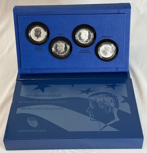 2014 50th Anniversary Kennedy Half Dollar 4 Coin Uncirculated Set - original package with COA