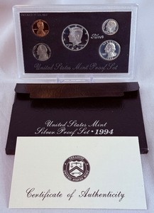 lot 58 image: 1994 Silver Proof Set - original package with COA