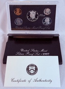 lot 59 image: 1997 Silver Proof Set - original package with COA