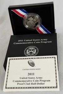 lot 83 image: 2011 US Army Commemorative Coin Program Proof Clad Half Dollar - original package with COA