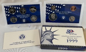 lot 108 image: 1999 Proof Set - original package with COA