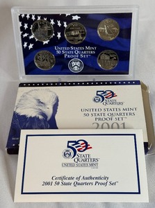 lot 133 image: 2001 State Quarters Proof Set - original package with COA