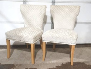 lot 21 image: 2 Aryhanna 19 high upholstered side chairs