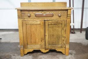 lot 37 image: antique Eastlake Victorian commode cabinet