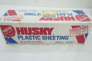 lot 69 image: Never Used 1000 SQ FT Husky Plastic Sheeting