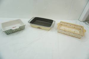 lot 76 image: 2 Stoneware Pans and one Club Pan