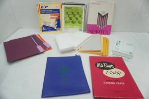 lot 87 image: newnever used envelopes (variety) carbon paper, folders