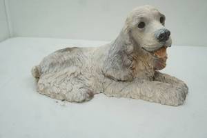 lot 127 image: Puppy Garden Statue 13.5 long by 8 tall