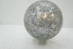 lot 132 image: Mirror Mosaic Glass Orb 12 tall by approx. 9 across