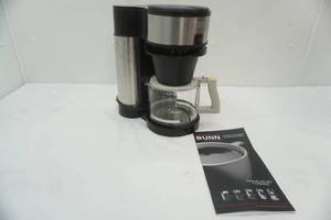 lot 175 image: Bunn Stainless Steel Coffee Maker & Manual