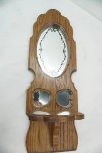 lot 195 image: Mirrored Wall Sconce Shelf 26 tall by 5.5 deep by 9 wide