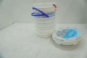 lot 205 image: ice cream buckets and lids (empty)