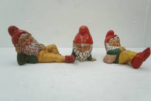 lot 356 image: Vintage Ceramic Garden Gnome Statues