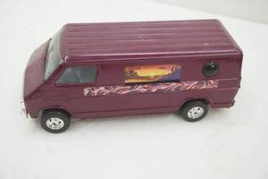 lot 376 image: Vintage 1970s Ertl Dodge Custom Street Van or Conversion Van. Purple Finish wSunset or Transition graphics on the sides