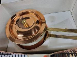 lot 2H image: Copper Double Boiler with Ceramic Insert - Pot & Lid