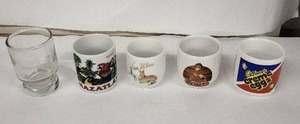 lot 8E image: Vintage Travel Egg Cups - Mazatlan, New Ulm & Ginger Designs (Lot of 5)