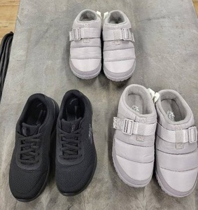 lot 9J image: Chaco Gray Velcro Slip-On Shoes & Skechers Black Sneakers (Lot of 3)