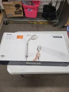 lot 9R image: KOHLER Windet Shower System - Rain Head & Handheld, Chrome Finish