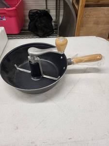 lot 12R image: Vintage Nut Roaster Pan with Manual Crank and Attachments